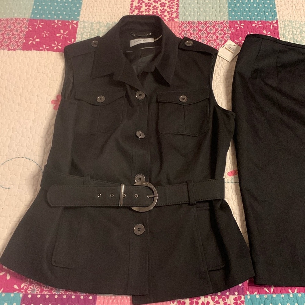 Size 12 Calvin Klein Skirt set with belted top New With Tags